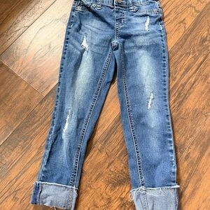 Justice Blue Distressed Boyfriend Jeans